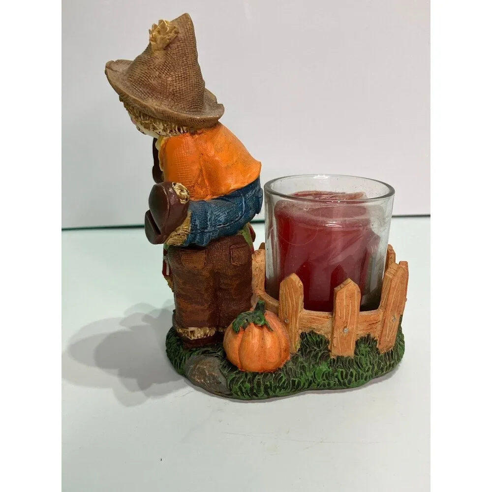 Yankee Candle Votive Holder Scarecrow Jumping Resin Fall Halloween - 1200557